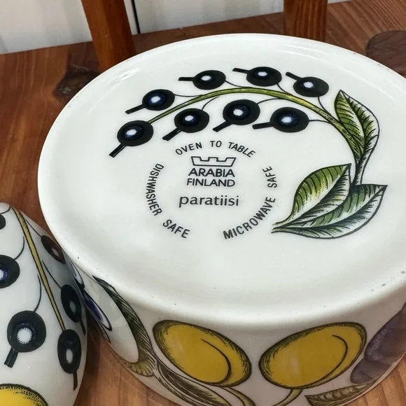 ARABIA Finland Paratiisi Jar with Lid Bowl Candy Sugar Bowl - Picture 2 of 7